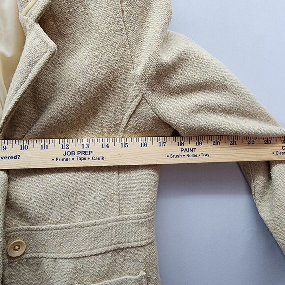 Old Navy Jacket Womans SMALL Khaki Wool Blend Blazer Pockets Lined Office Church - Picture 9 of 13